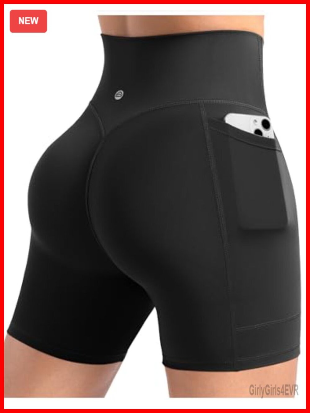 Women's High Waist Biker Shorts with Pockets Polyamide Lycra Workout